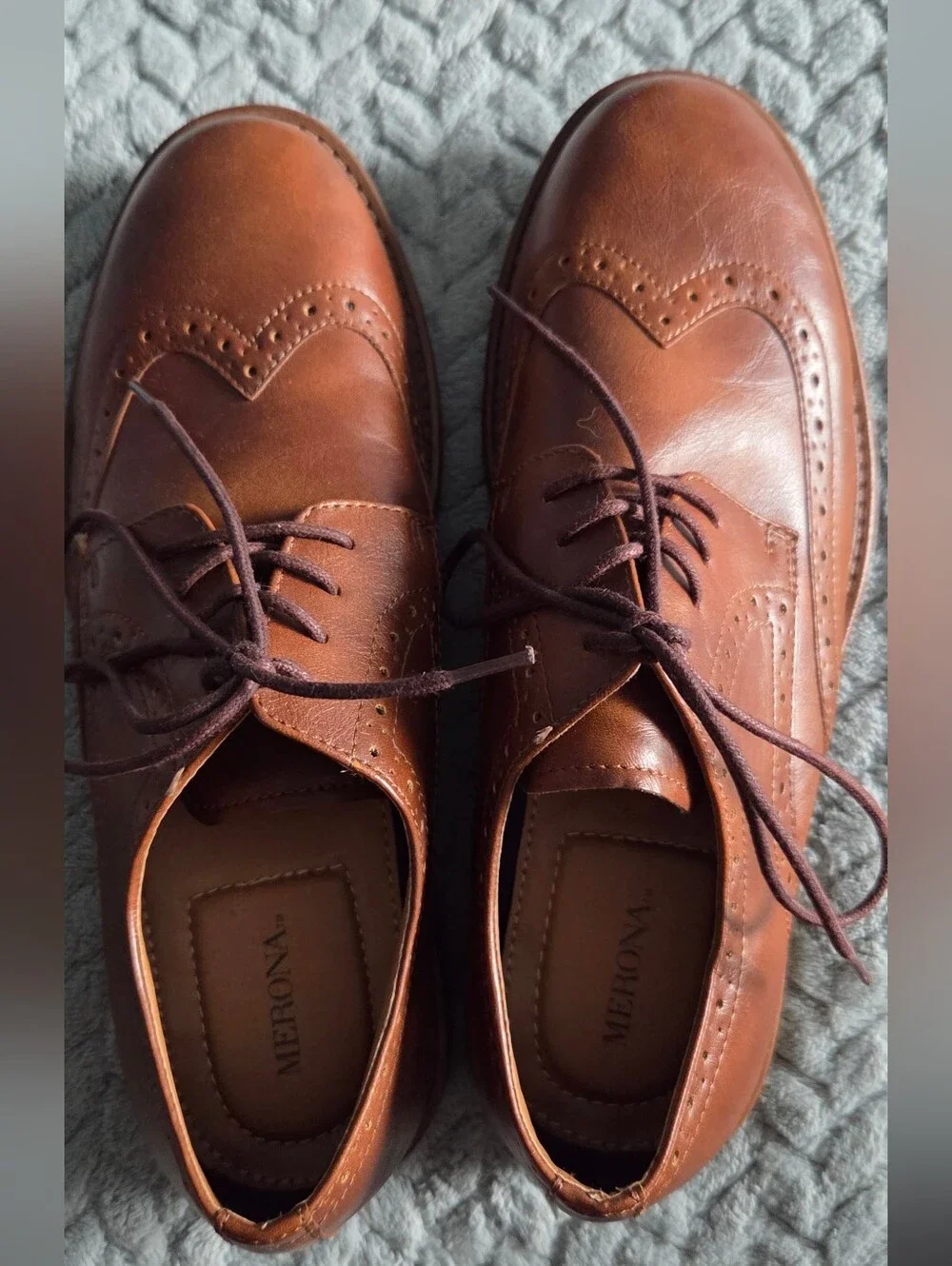 Men's Brown Wingtip Dress Shoes - Merona
